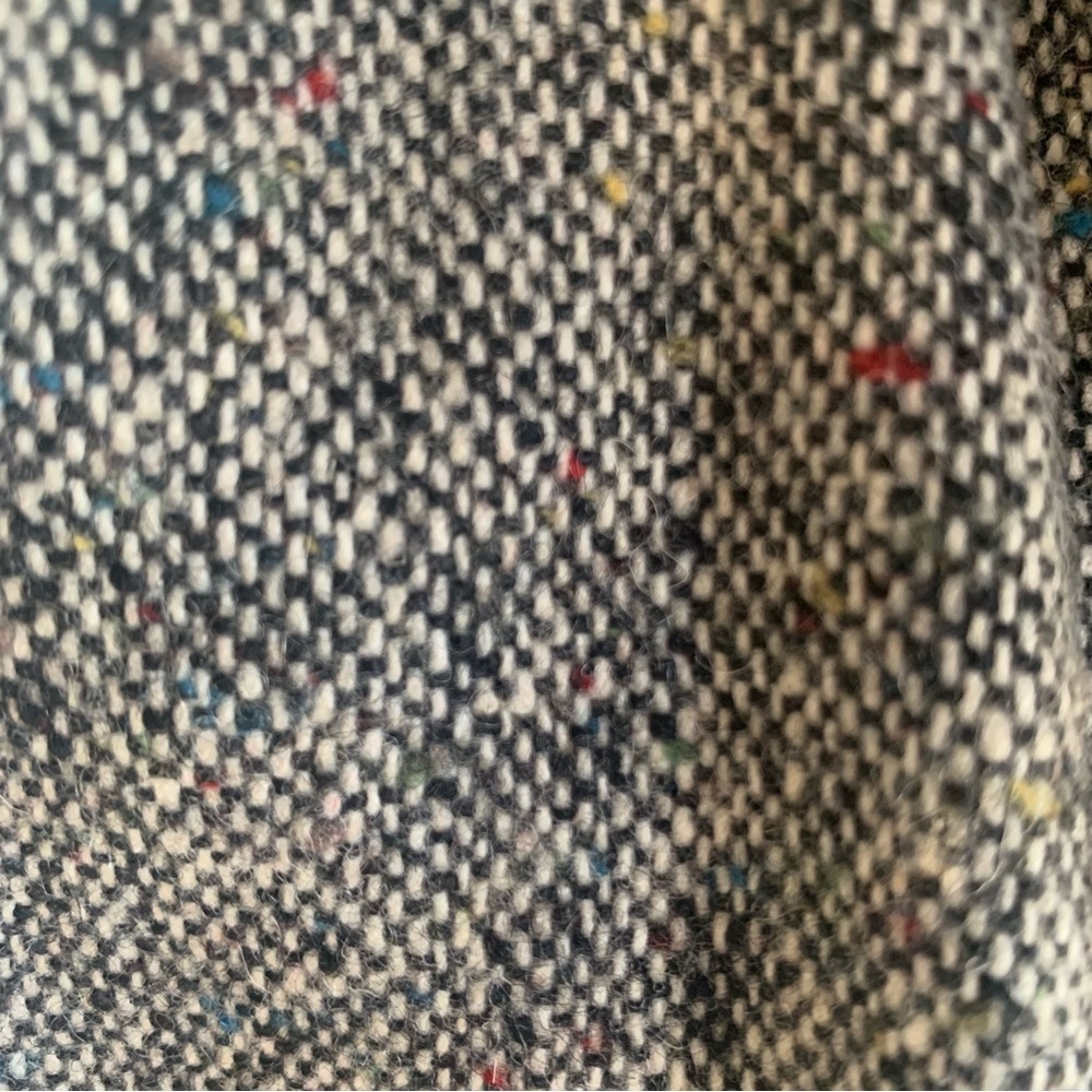 Tweed Blazer Wool Jacket w Detached Scarf Heritage Classic VTG Grey S10 - Picture 3 of 14